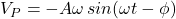 V_P = -A \omega \, sin(\omega t- \phi)