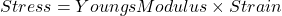  Stress= Youngs Modulus \times Strain